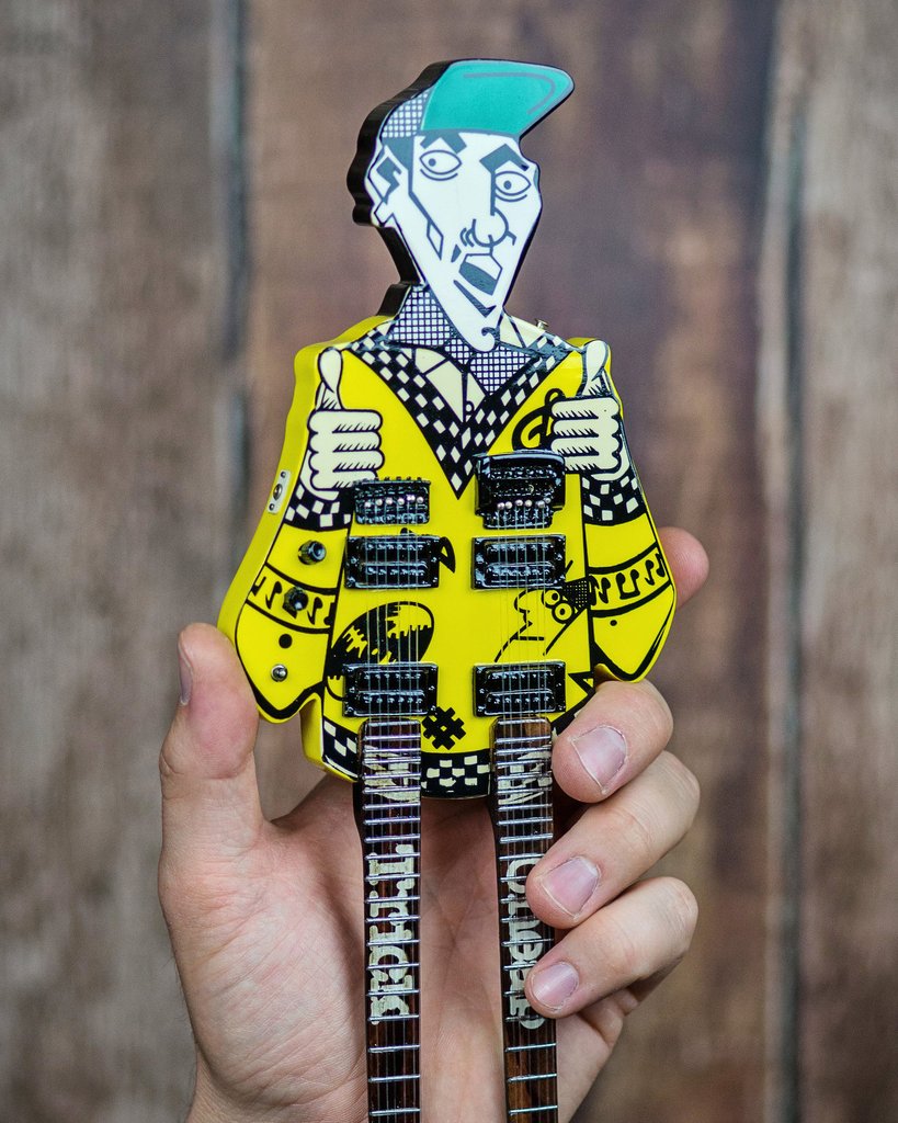 ギター Dick NIQ Rick Nielsen(TM) Uncle Dick Double Neck Mini Guitar Replica