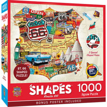 Load image into Gallery viewer, Route 66 (1000 Piece Shaped Jigsaw Puzzle) Bonus Poster
