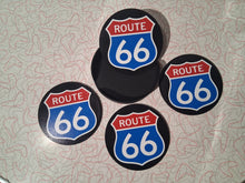 Load image into Gallery viewer, ILRR66 Route 66 red, white and blue sign Coaster Set and Display Holder