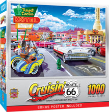 Load image into Gallery viewer, Cruisin' Route 66 - Drive Through (1000 Piece Jigsaw Puzzle) Bonus Poster