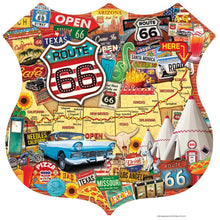 Load image into Gallery viewer, Route 66 (1000 Piece Shaped Jigsaw Puzzle) Bonus Poster