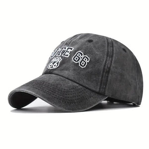 Classic Route 66 Embroidered Lightweight Cotton Casual Baseball Cap