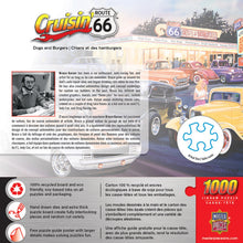 Load image into Gallery viewer, Cruisin' Route 66 - Dogs and Burgers (1000 Piece Jigsaw Puzzle) Bonus Poster