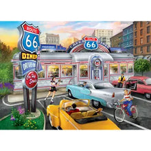 Load image into Gallery viewer, Cruisin' Route 66 - Rockin' Rollin' on 66 (1000 Piece Jigsaw Puzzle) Bonus Poster