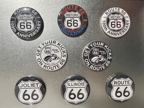 Route 66 Round Magnet - 2.25