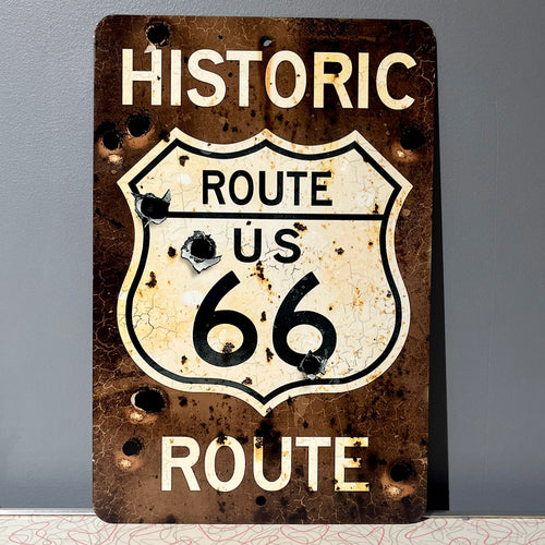 Historic Route 66 Metal Sign