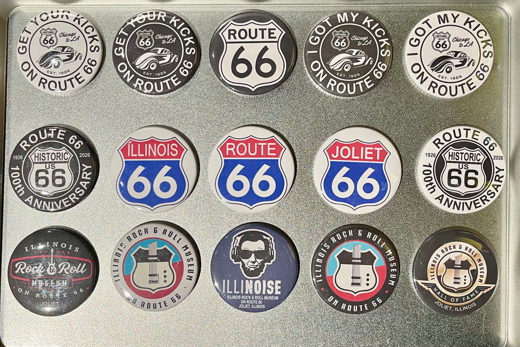Route 66 Round Magnet - 2.25