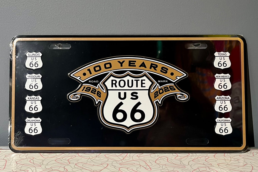 Route 66  *100 Years*  Commemorative License Plate