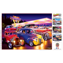 Load image into Gallery viewer, Cruisin' Route 66 - Friday Night Hot Rods (1000 Piece Jigsaw Puzzle) Bonus Poster