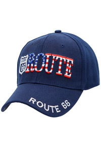 Route 66 American Flag Logo Baseball Cap