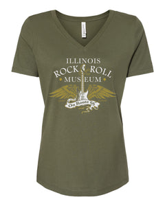 Woman's Winged Guitar V-Neck T-Shirt