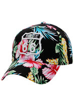 Load image into Gallery viewer, Route 66 Logo Hibiscus Floral Print Baseball Cap