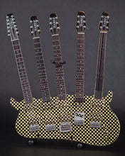 Load image into Gallery viewer, Rick Nielsen (TM) Checker Board 5 neck Collectible Replica Guitar from Axe Heaven 10&quot;